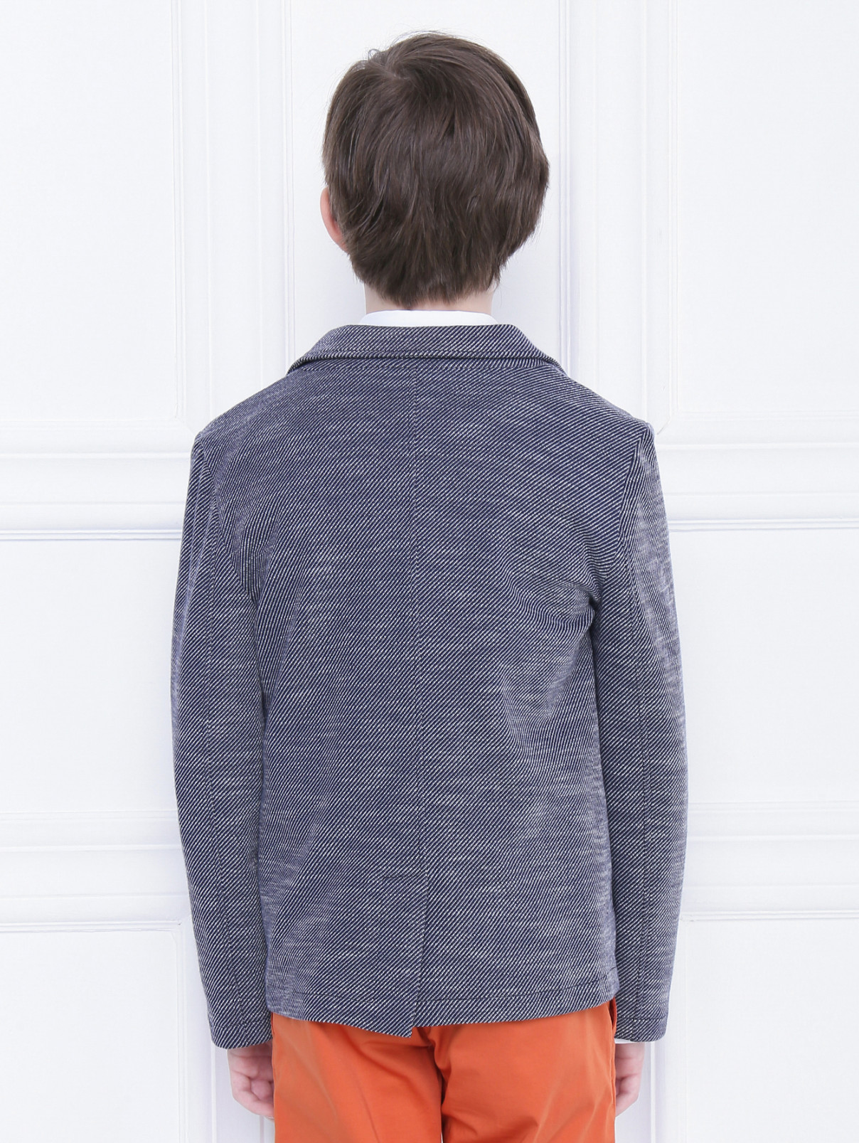 Пиджак хлопковый с накладными карманами Aletta Couture  –  МодельВерхНиз1  – Цвет:  Синий