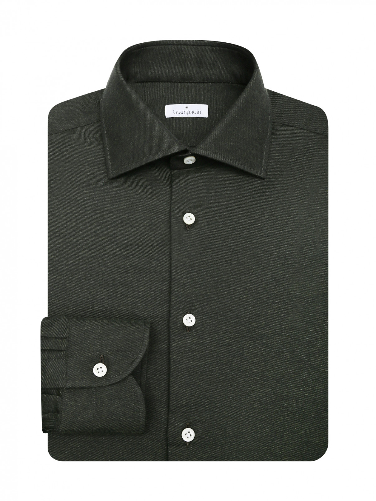 Рубашка из хлопка Giampaolo  –  Общий вид  – Цвет:  Зеленый