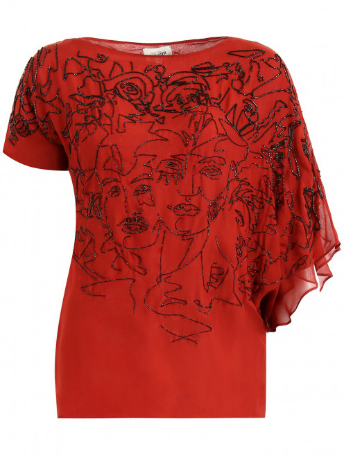 Блуза из шелка декорированная стеклярусом Jean Paul Gaultier - Общий вид