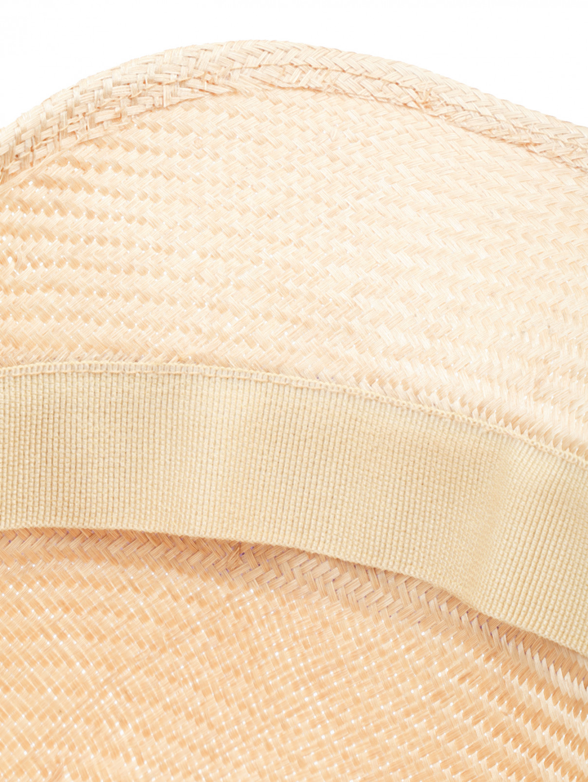 Шляпа из соломы с контрастной отделкой Federica Moretti  –  Деталь1  – Цвет:  Бежевый