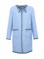 Пальто из фактурной ткани с контрастной отделкой Ermanno Scervino  –  Общий вид