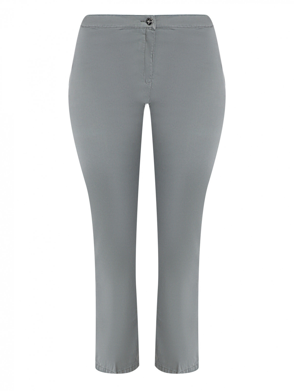 Укороченные брюки из хлопка Elena Miro  –  Общий вид  – Цвет:  Серый