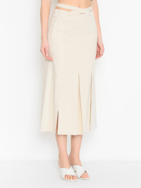 Юбка прямого кроя с завязками Alberta Ferretti - МодельВерхНиз