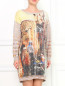 Трикотажное платье-мини из хлопка, декорированное пайетками Antonio Marras  –  Модель Верх-Низ