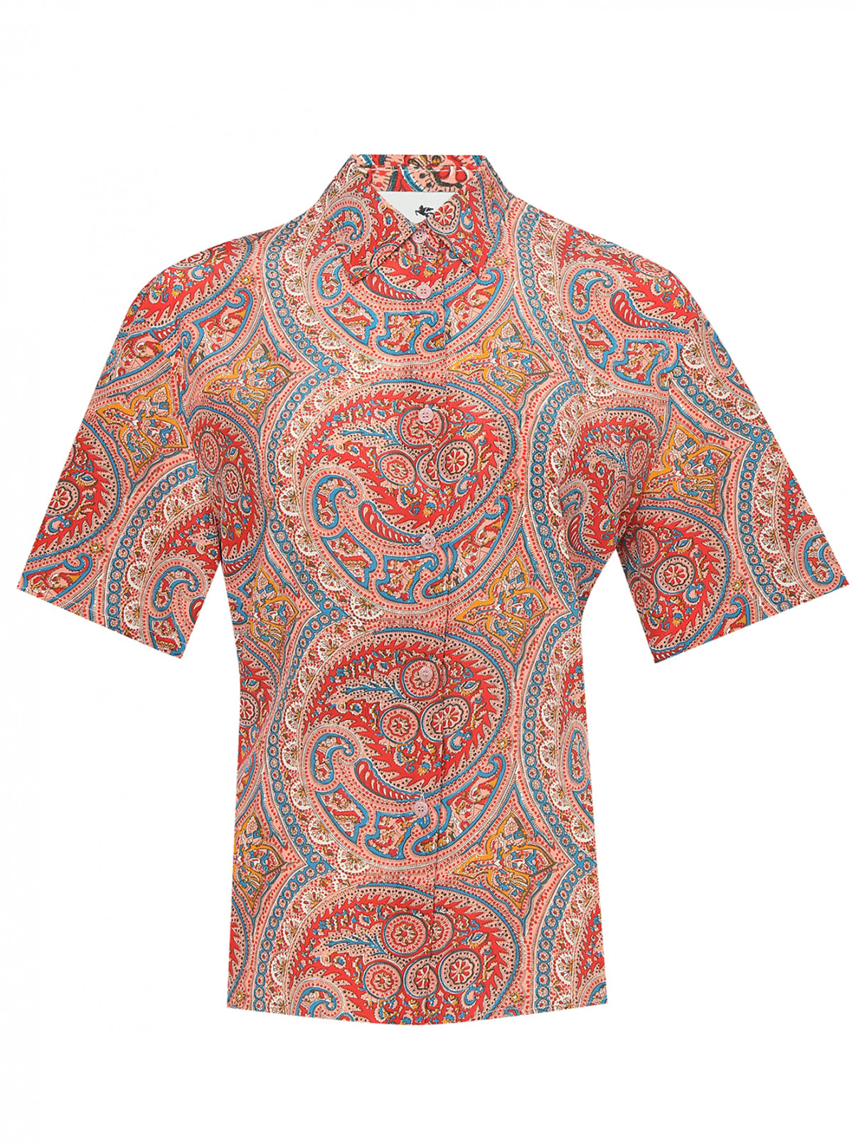 Рубашка из шелка с узором Etro  –  Общий вид  – Цвет:  Узор