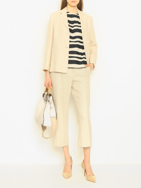 Брюки прямого кроя из льна Max Mara - МодельОбщийВид