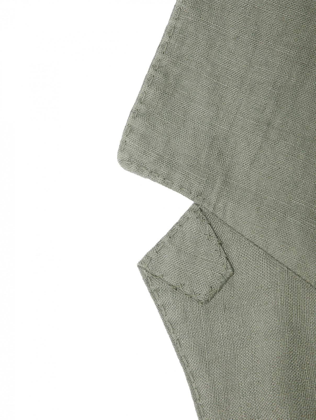 Пиджак из льна с карманами LARDINI  –  Деталь  – Цвет:  Зеленый