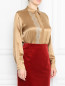 Блуза из шелка с кружевом Marina Rinaldi  –  МодельВерхНиз