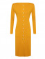Трикотажное платье из шерсти с золотой фурнитурой Luisa Spagnoli  –  Общий вид