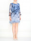 Платье из шелка с цветочным узором декорированное стразами Marina Rinaldi  –  Модель Общий вид