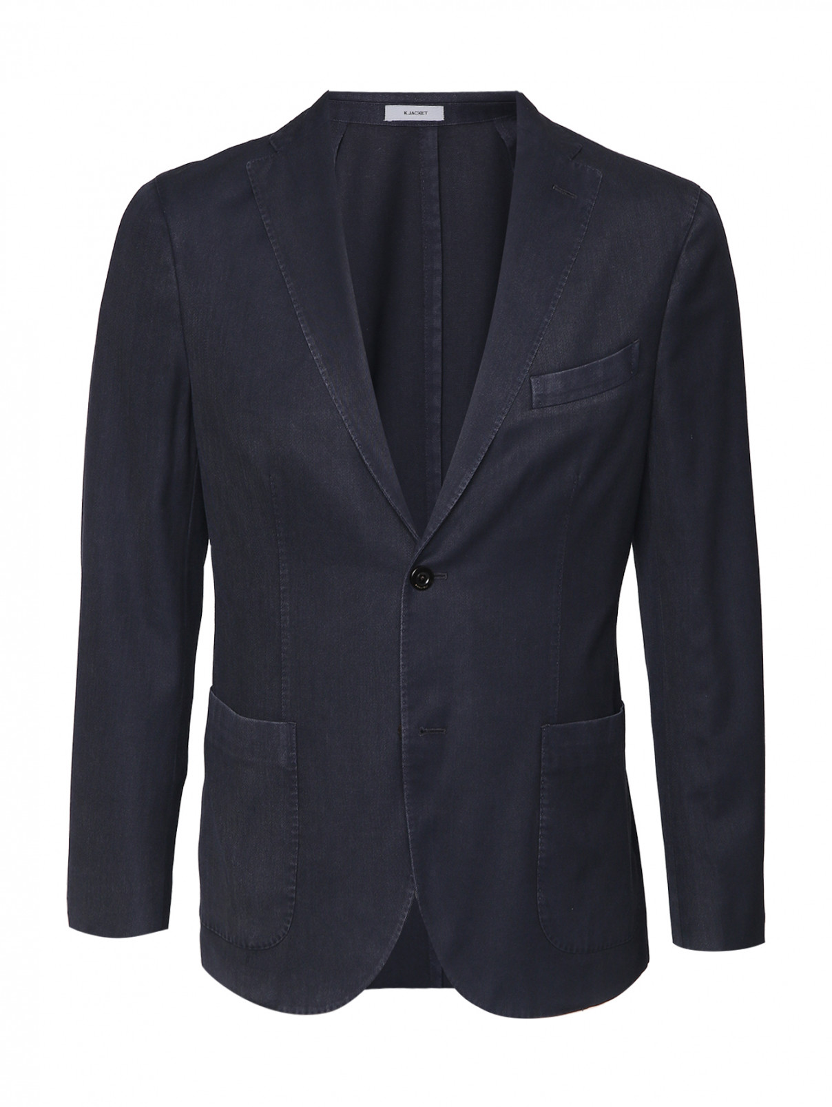 Пиджак из шерсти с карманами Boglioli  –  Общий вид  – Цвет:  Синий