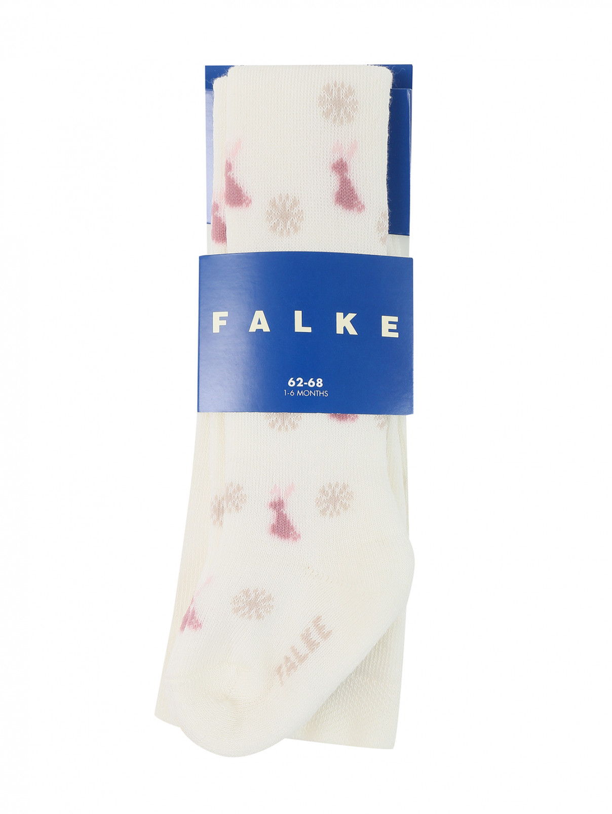 Теплые колготки из хлопка с узором Falke  –  Общий вид  – Цвет:  Белый