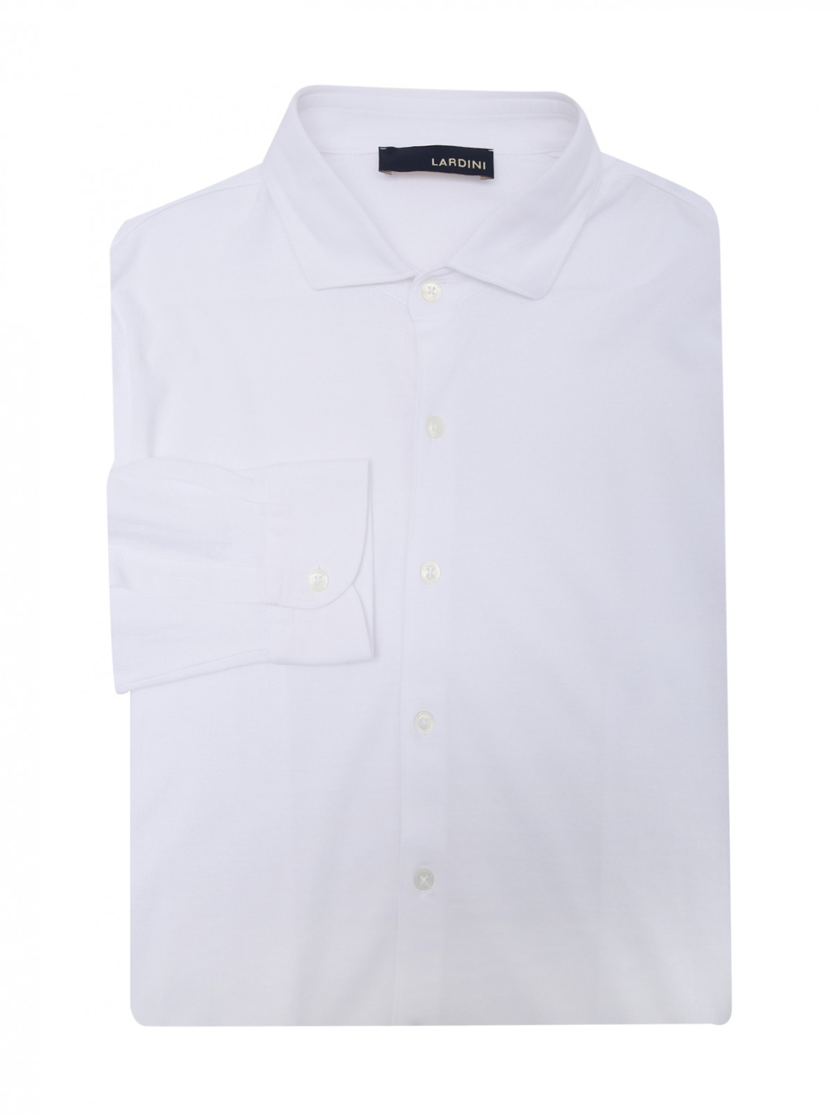 Трикотажная рубашка из хлопка LARDINI  –  Общий вид  – Цвет:  Белый