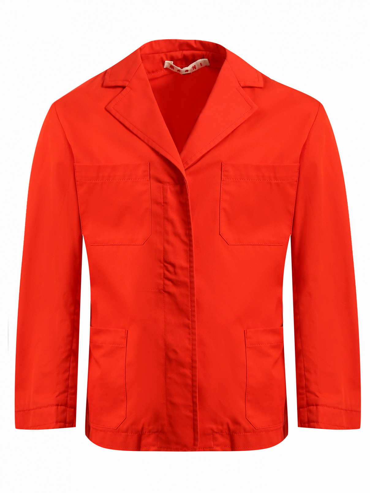 Жакет из хлопка с карманами Marni  –  Общий вид  – Цвет:  Красный