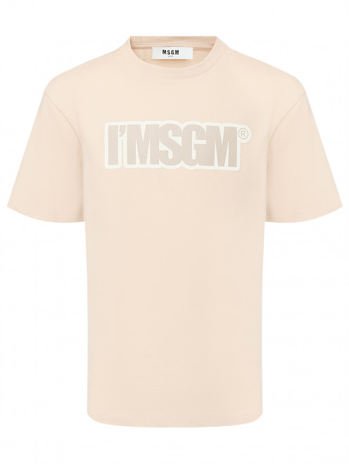 Футболка из хлопка с принтом MSGM - Общий вид