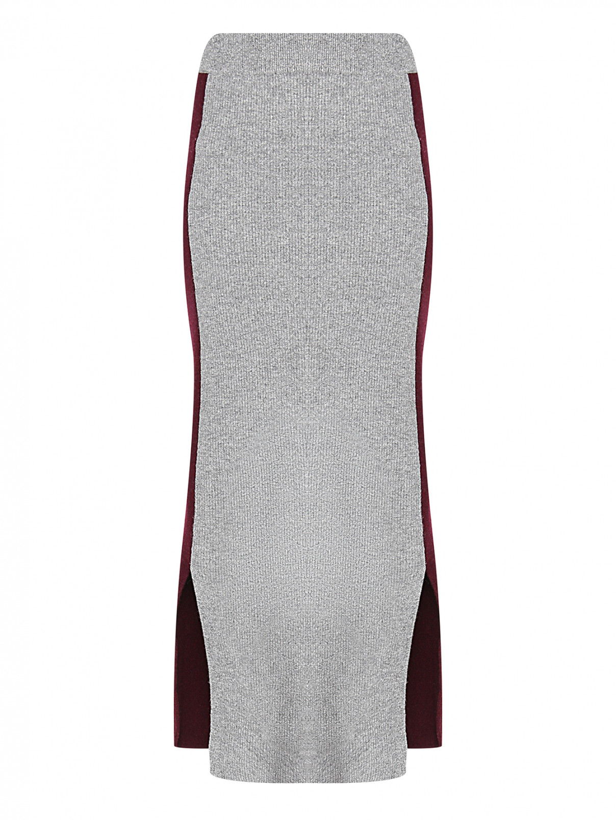 Трикотажная юбка с разрезами Brown Allan  –  Общий вид  – Цвет:  Серый