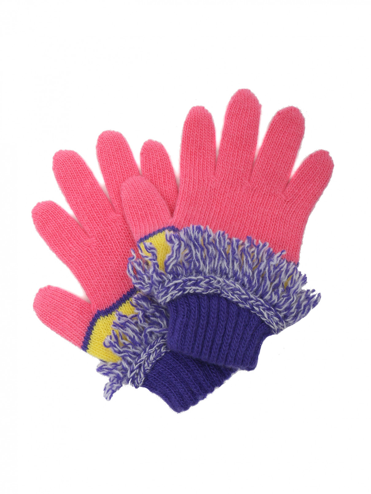 Перчатки из шерсти с бахромой Il Gufo  –  Общий вид  – Цвет:  Фиолетовый