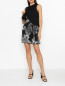 Комбинированное платье-мини с узором Versace Collection  –  МодельОбщийВид
