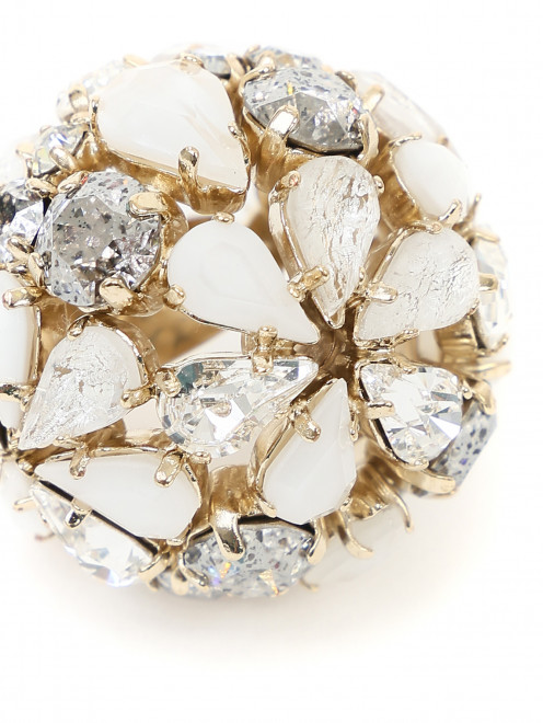 Кольцо с кристаллами Swarovski и камнями - Деталь