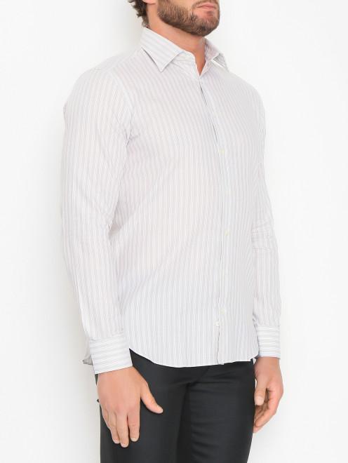 Рубашка из хлопка с узором полоска - МодельВерхНиз