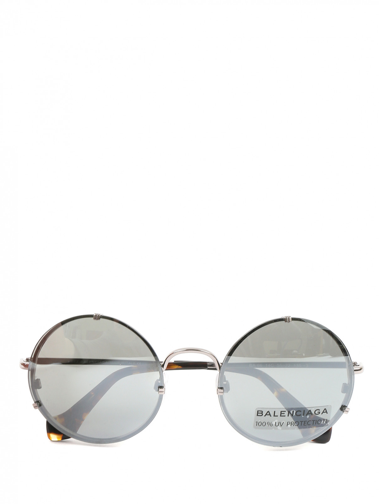 Солнцезащитные очки в оправе из металла Balenciaga  –  Общий вид  – Цвет:  Серый