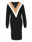 Платье из шерсти с контрастной отделкой Mo&Co  –  Общий вид