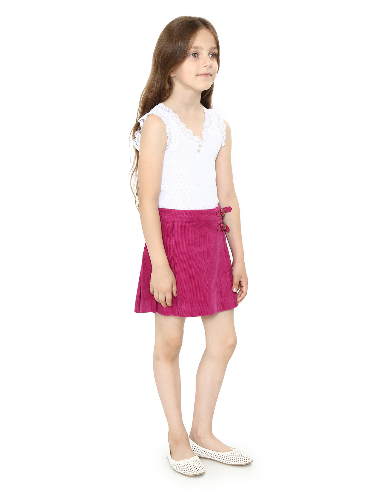 Юбка из хлопка Ralph Lauren  –  Модель Общий вид  – Цвет:  Фиолетовый
