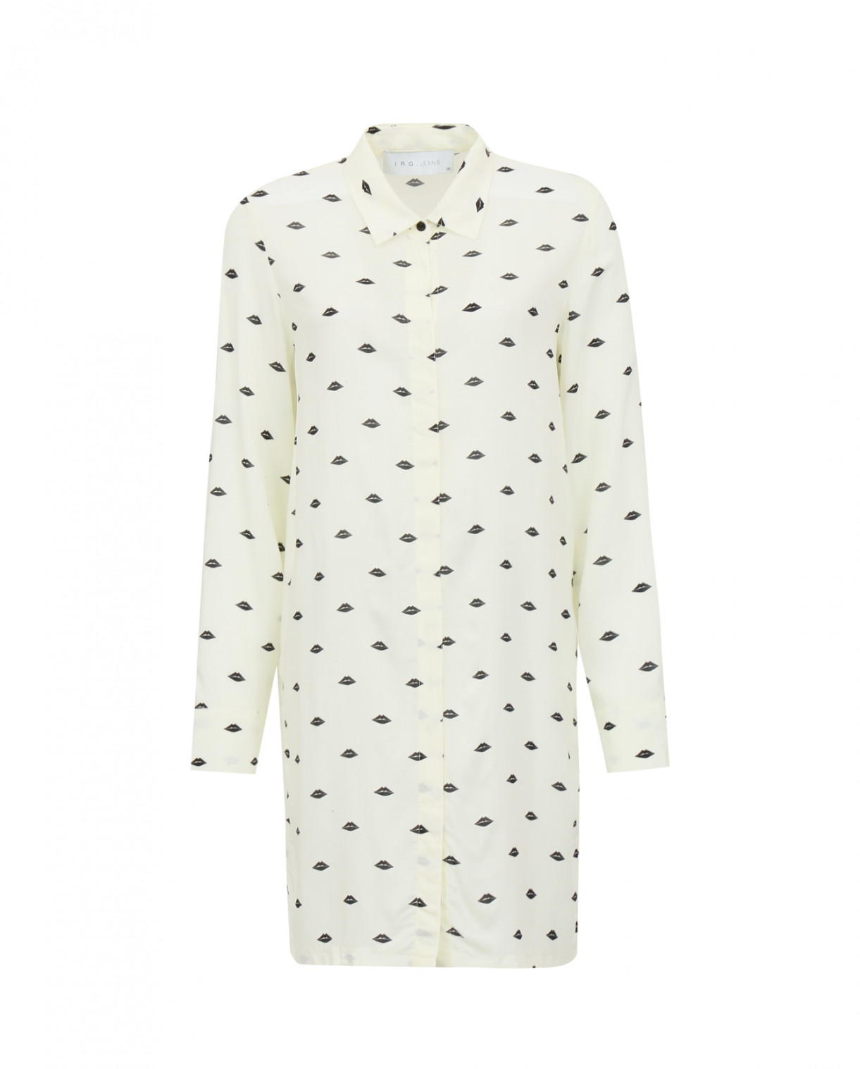 Удлиненная блуза с узором Iro  –  Общий вид  – Цвет:  Белый