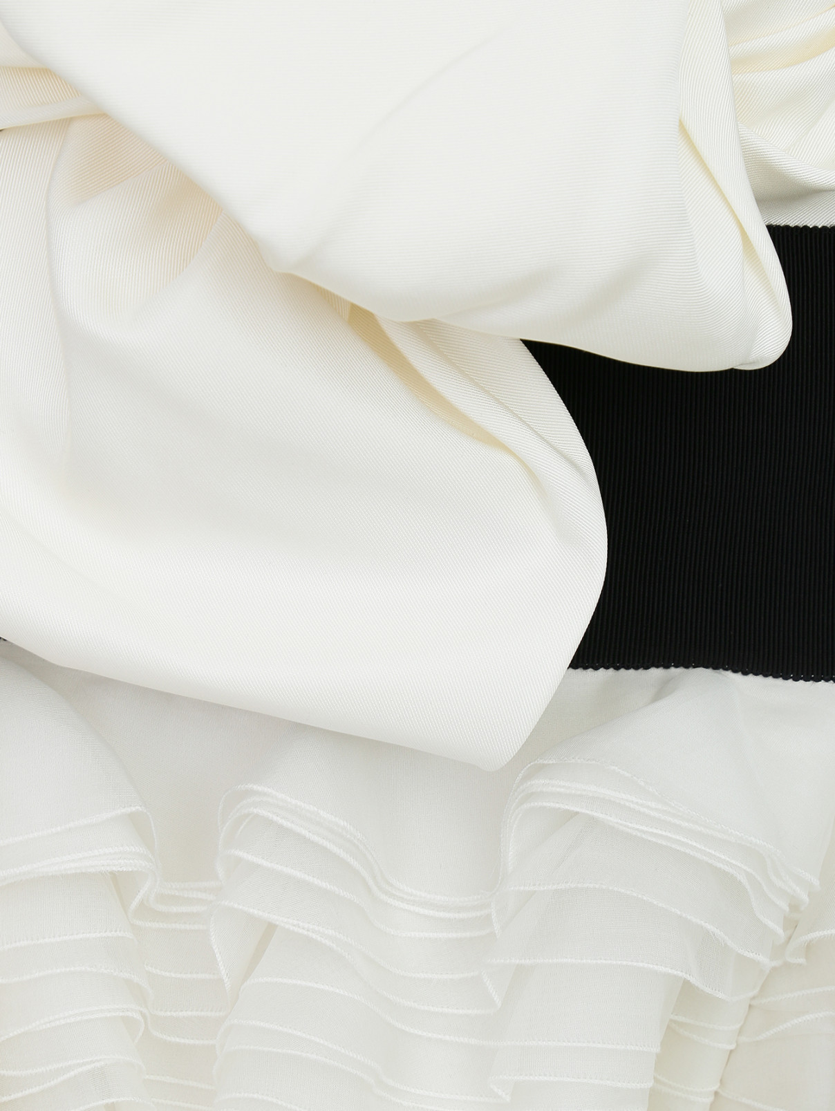 Юбка-миди из шелка с декоративной отделкой Giambattista Valli  –  Деталь  – Цвет:  Белый