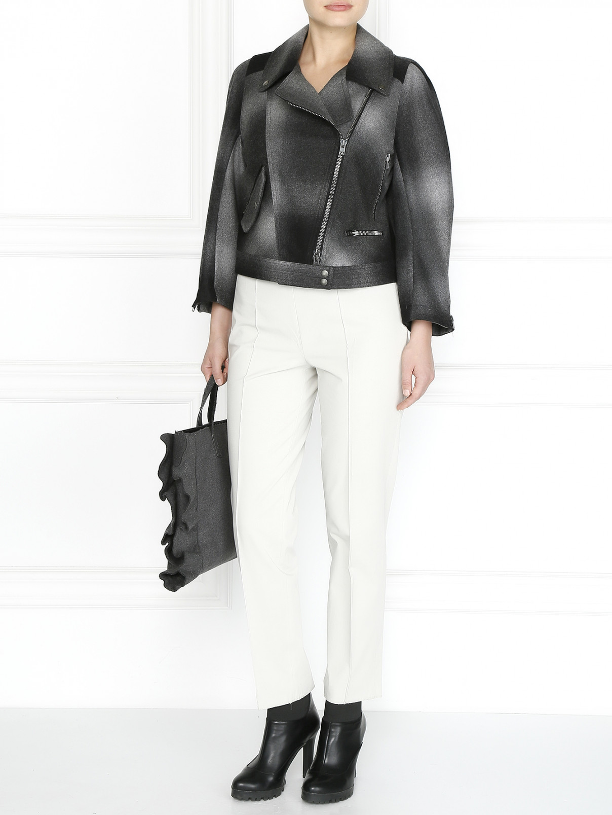 Шерстяная куртка на молнии Antonio Marras  –  Модель Общий вид  – Цвет:  Серый