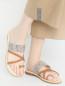 Комбинированные сандалии из кожи с узором Joop  –  МодельВерхНиз