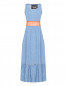 Платье из денима с кружевной отделкой и карманами Moschino Boutique  –  Общий вид