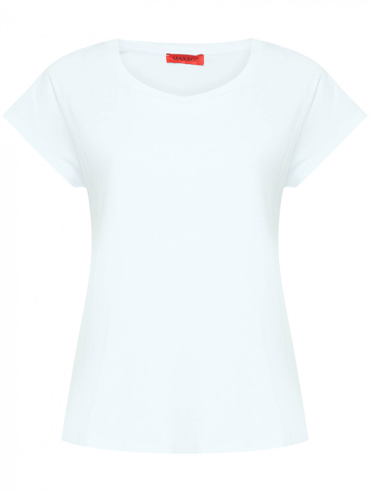 Базовая футболка из хлопка Max&Co  –  Общий вид  – Цвет:  Белый