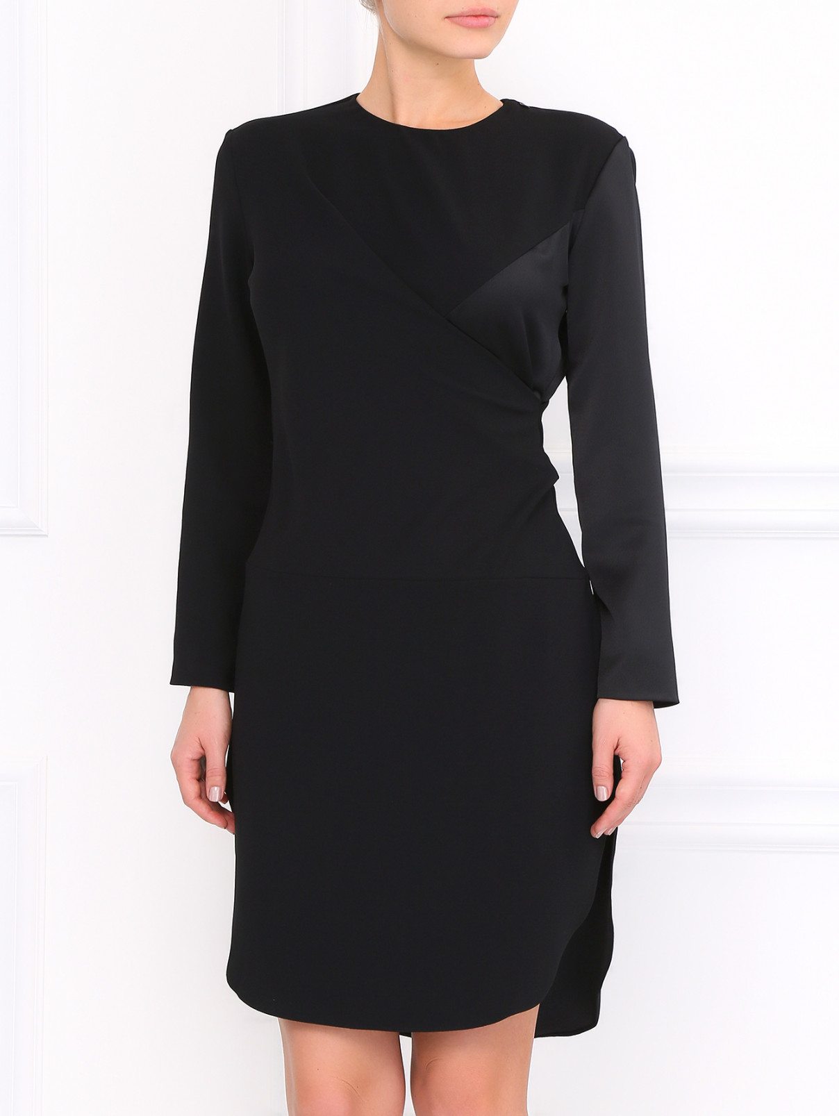 Мини-платье с длинными рукавами Carven  –  Модель Верх-Низ  – Цвет:  Черный