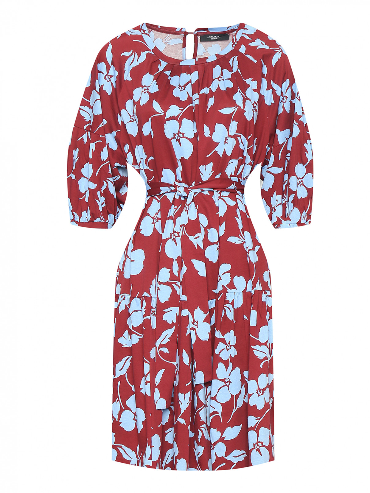 Трикотажное платье с цветочным узором Weekend Max Mara  –  Общий вид  – Цвет:  Узор