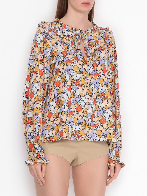 Блуза с узором свободного кроя - МодельВерхНиз