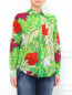 Блуза из шелка и хлопка с цветочным принтом Moschino Cheap&Chic  –  Модель Верх-Низ