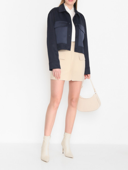 Мини-юбка из шерсти с накладными карманами Max Mara - МодельОбщийВид