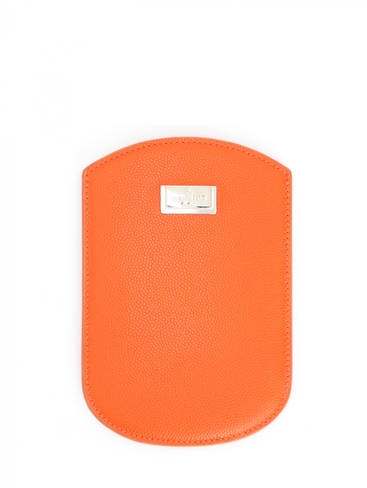 Чехол для Samsung из фактурной кожи Corneliani  –  Общий вид  – Цвет:  Оранжевый