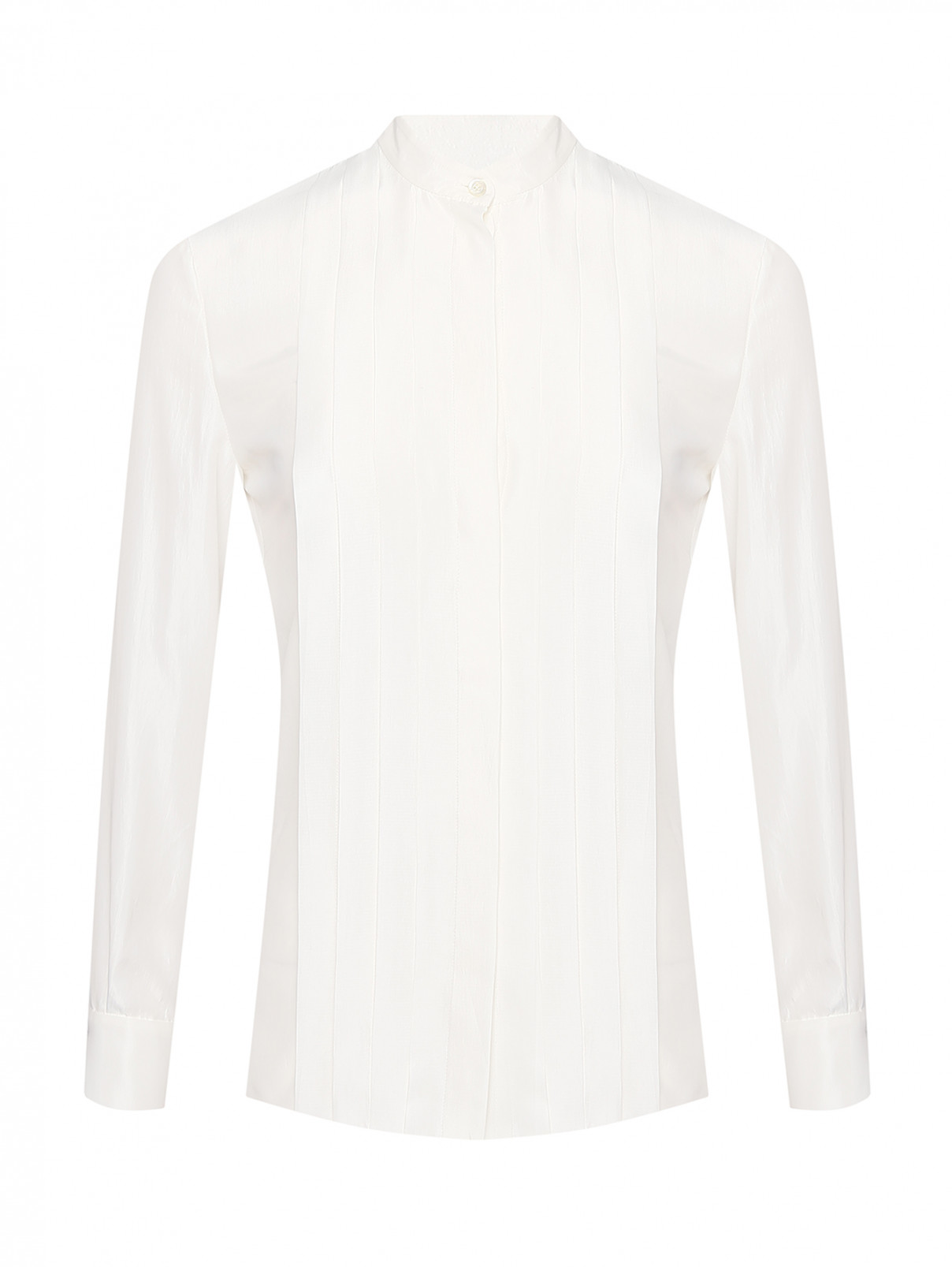 Однотонная блуза из смешанного шелка Moschino Boutique  –  Общий вид  – Цвет:  Белый