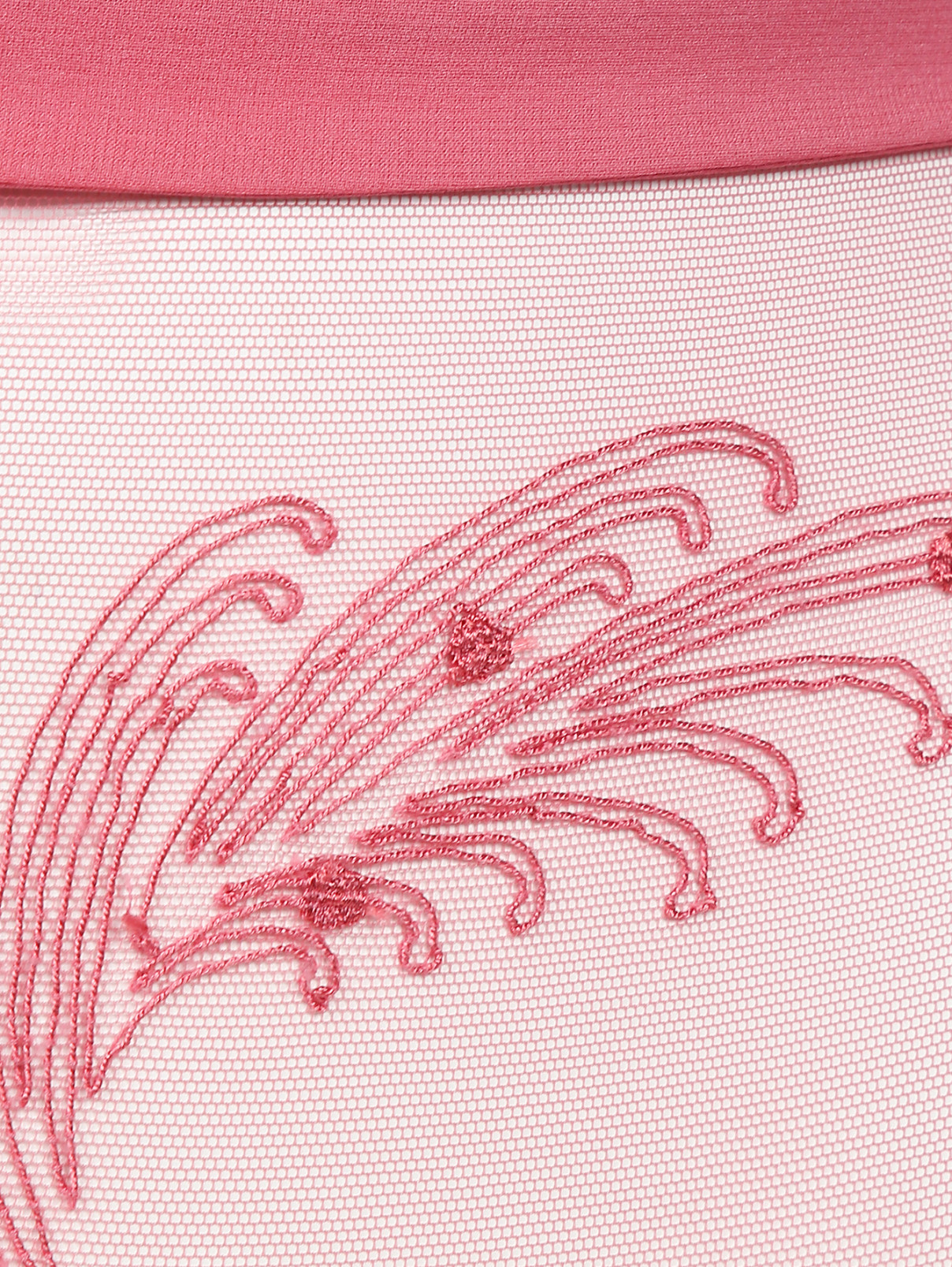 Трусы из сетки с вышивкой La Perla  –  Деталь  – Цвет:  Розовый