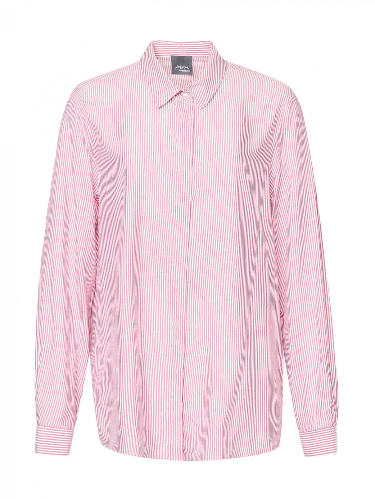 Блуза из вискозы Persona by Marina Rinaldi  –  Общий вид  – Цвет:  Розовый