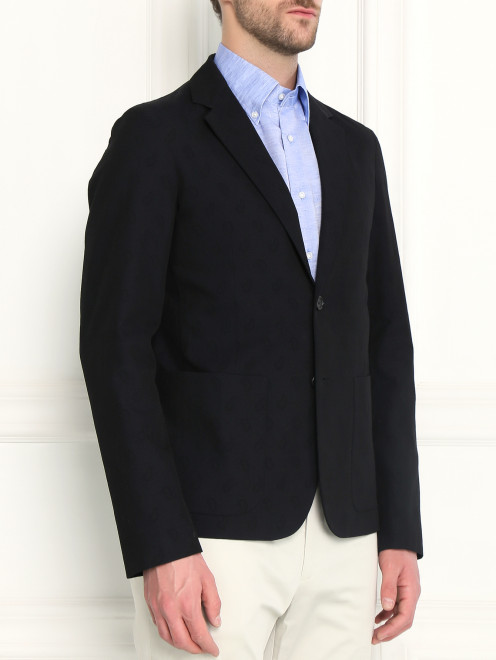 Пиджак однобортный из хлопка - Модель Верх-Низ