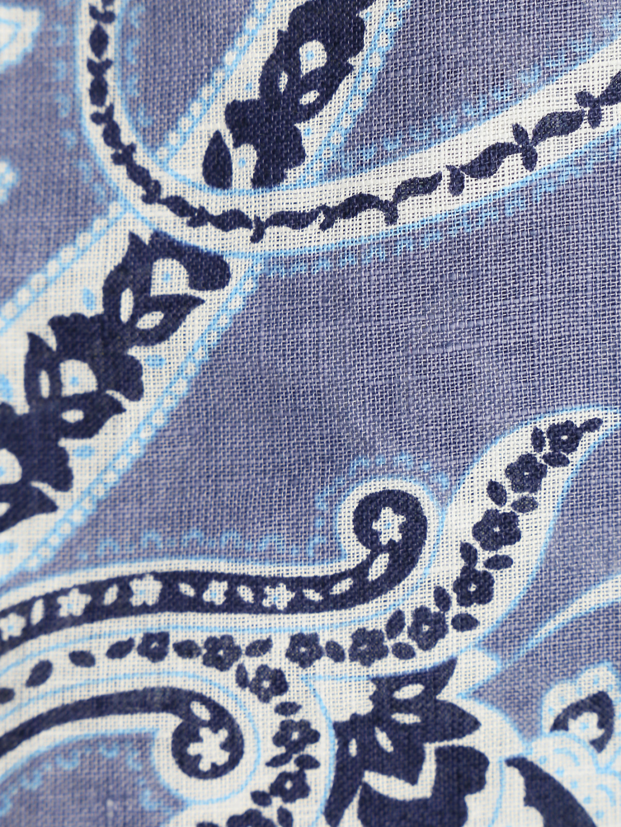 Шарф из льна с узором "пейсли" Altea  –  Деталь  – Цвет:  Синий