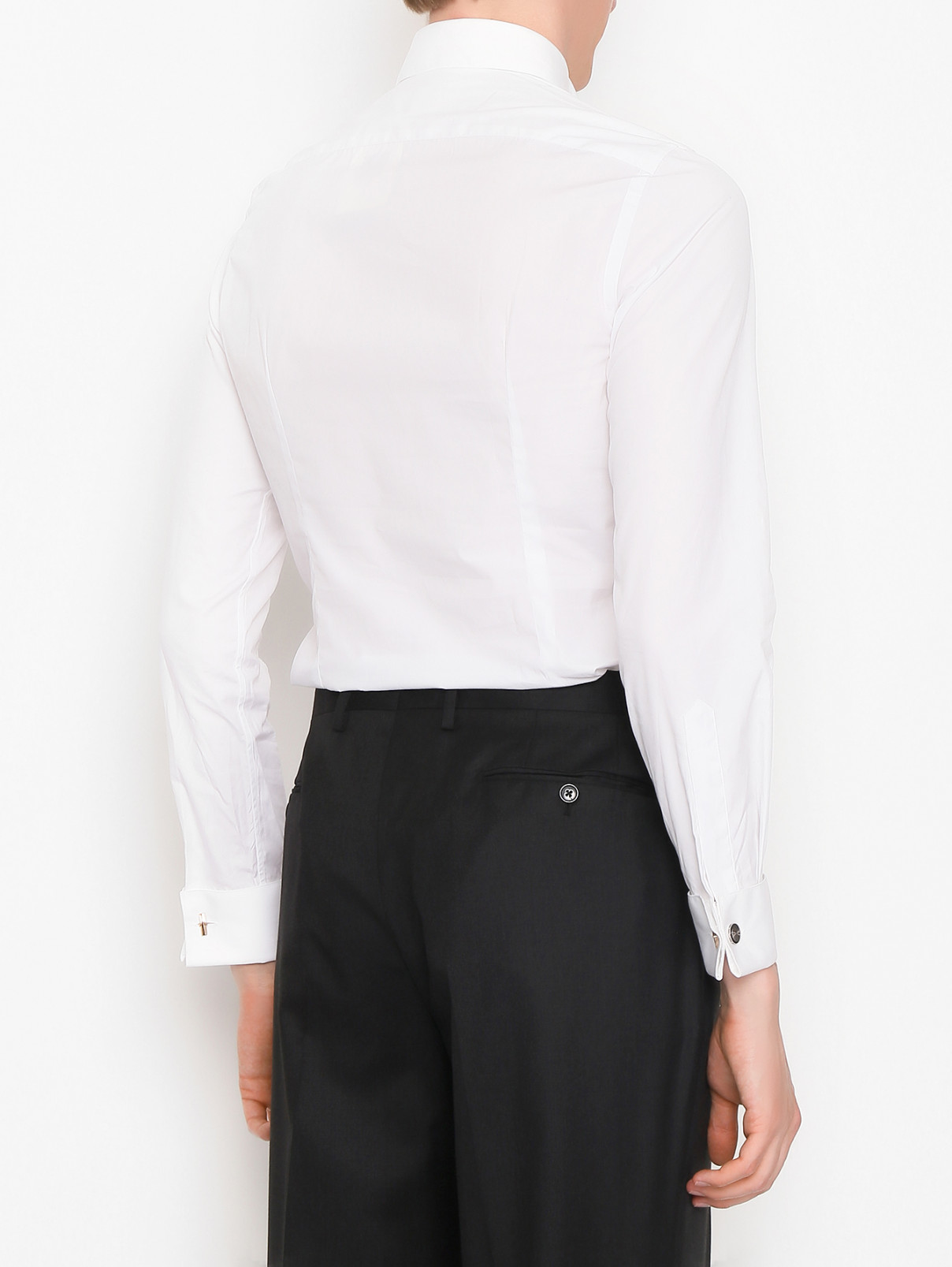 Рубашка из хлопка под запонки Pal Zileri  –  МодельВерхНиз1  – Цвет:  Белый