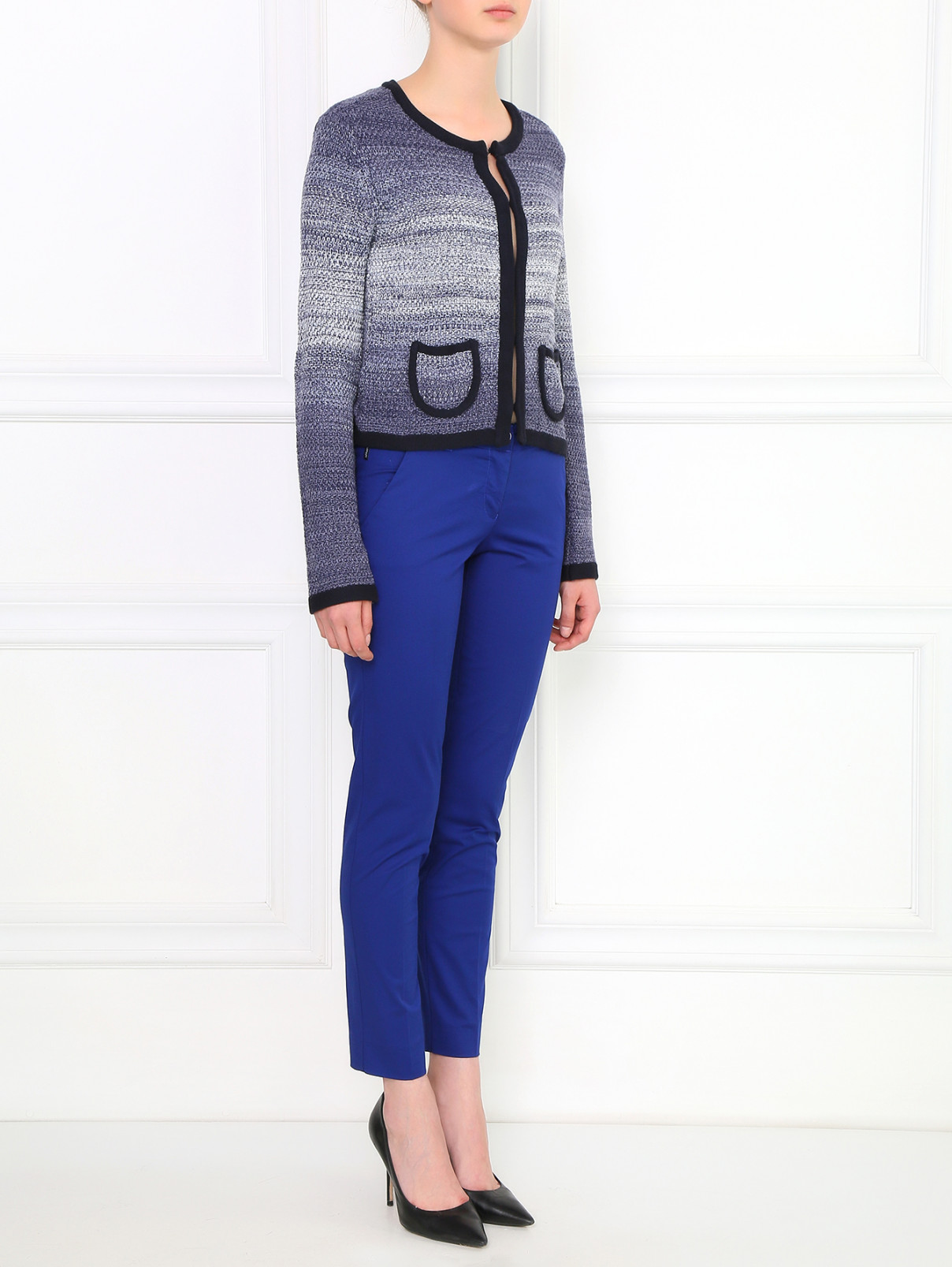 Жакет из смешанного хлопка с накладными карманами Armani Jeans  –  Модель Общий вид  – Цвет:  Синий