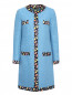 Пальто прямого кроя с контрастными вставками Moschino  –  Общий вид