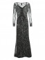 Платье-макси декорированное кристаллами и пайетками Marina Rinaldi  –  Общий вид