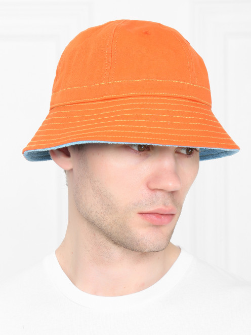 Панама из хлопка и льна с вышивкой  Stetson - МодельОбщийВид