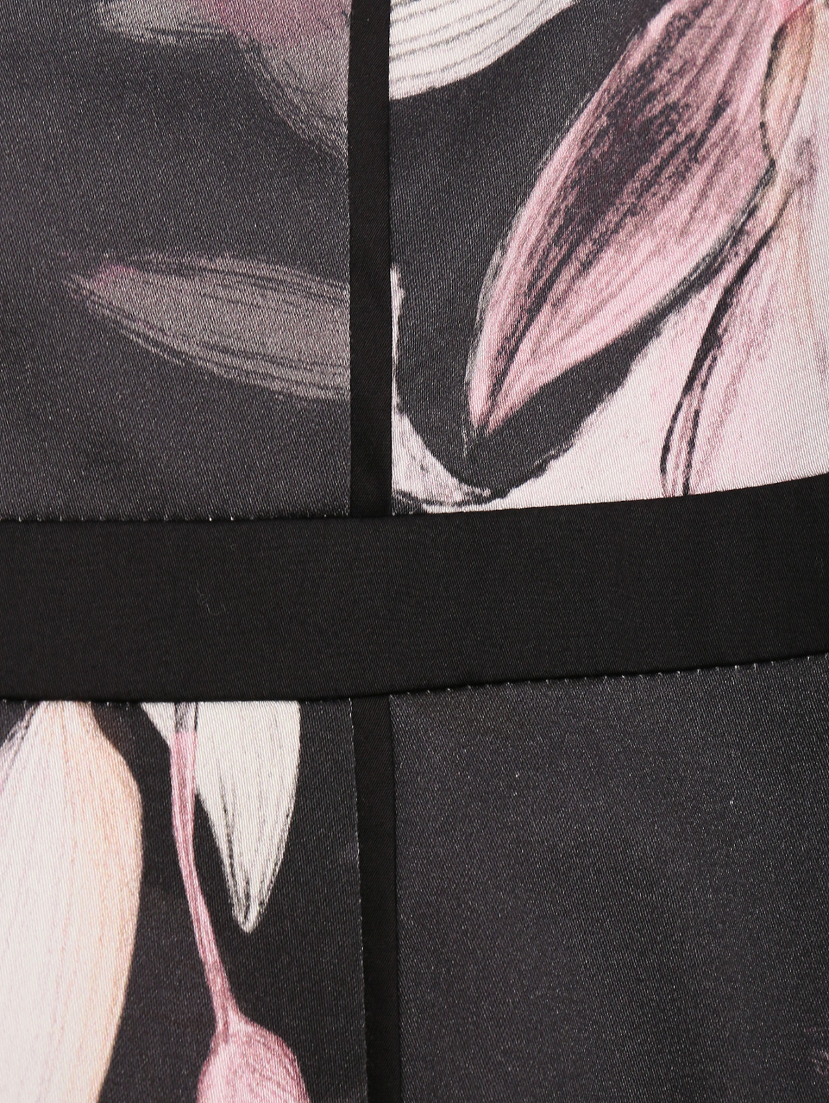 Платье-миди из хлопка с цветочным узором Comma  –  Деталь  – Цвет:  Черный